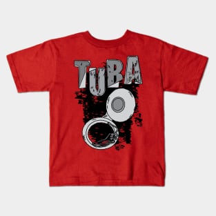 Sketchy Tuba and Text Musical Instrument Kids T-Shirt